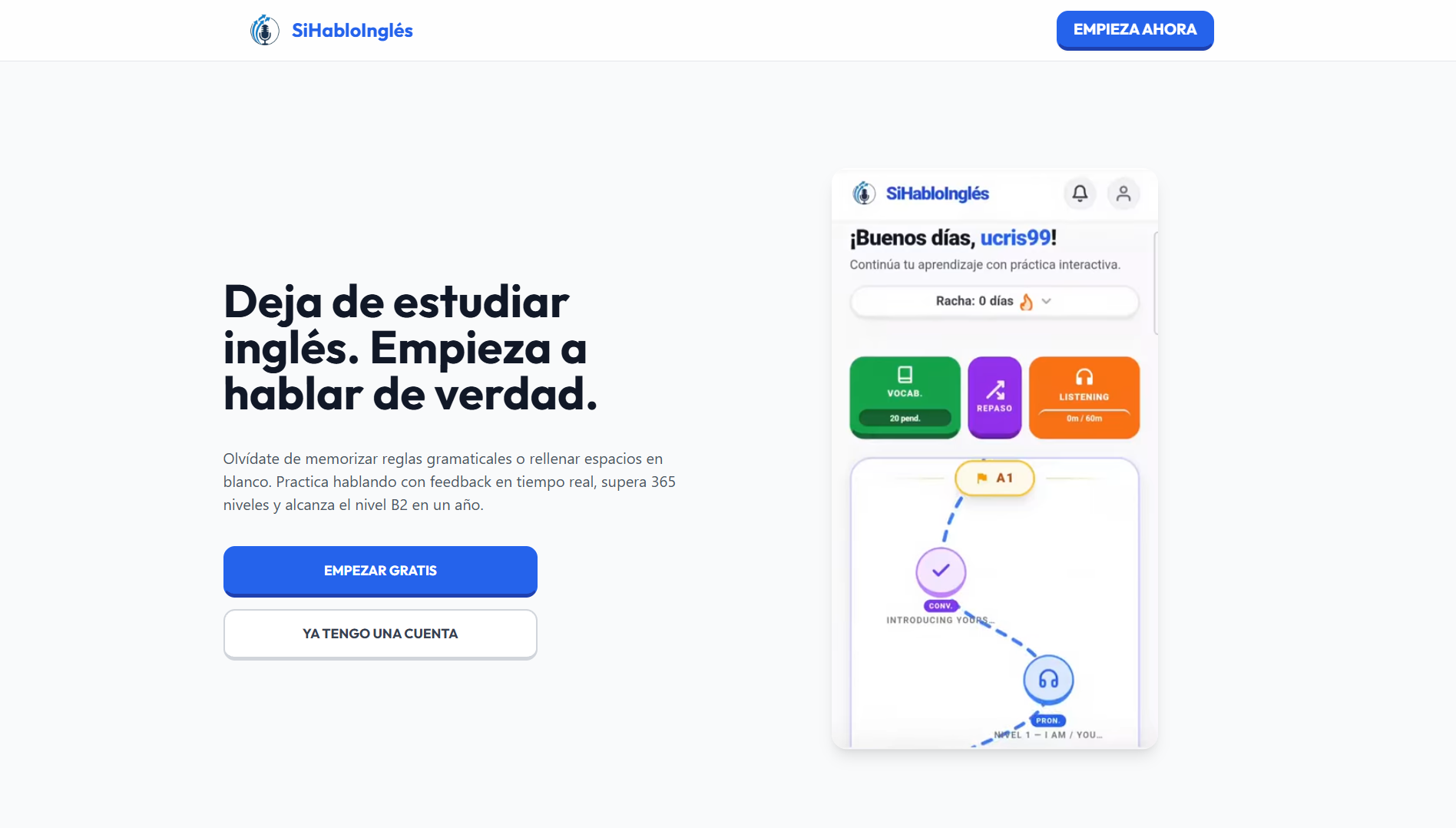 Sihabloingles.com Landing